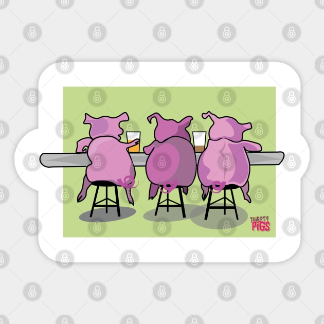 Thirsty Pigs Sticker by ByersArtLab